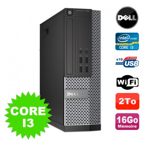 PC DELL Optiplex 7020 SFF I3-4150 3.5Ghz 16Go Disque 2To Wifi Graveur Win 7