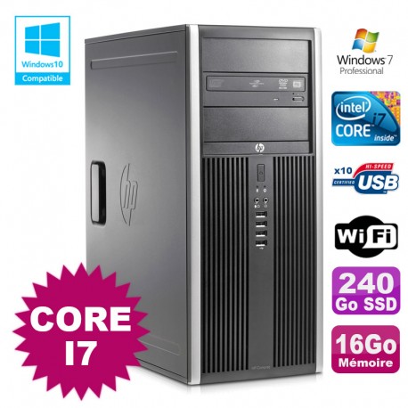 PC Tour HP Elite 8100 MT Core I7-860 16Go 240Go SSD Graveur WIFI Win 7