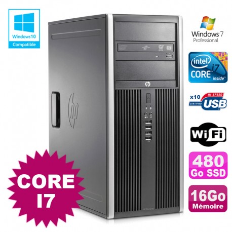 PC Tour HP Elite 8100 MT Core I7-860 16Go 480Go SSD Graveur WIFI Win 7