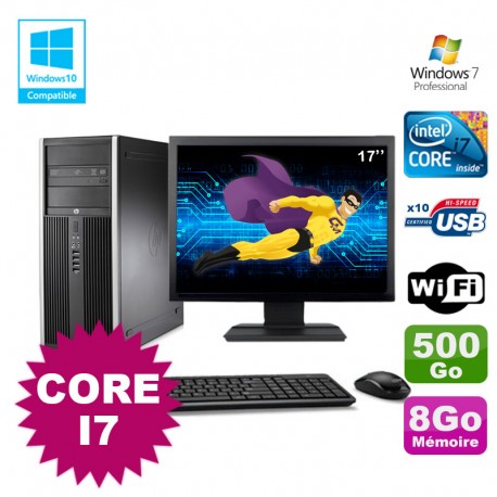 Lot PC Tour HP 8100 MT Core I7-860 8Go 500Go Graveur WIFI W7 + Ecran 17"