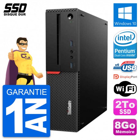 PC Lenovo ThinkCentre M700 SFF Intel G4400 RAM 8Go SSD 2To Windows 10 Wifi