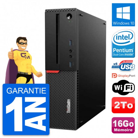 PC Lenovo ThinkCentre M700 SFF Intel G4400 RAM 16Go Disque 2To Windows 10 Wifi