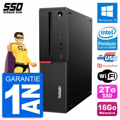 PC Lenovo ThinkCentre M700 SFF Intel G4400 RAM 16Go SSD 2To Windows 10 Wifi