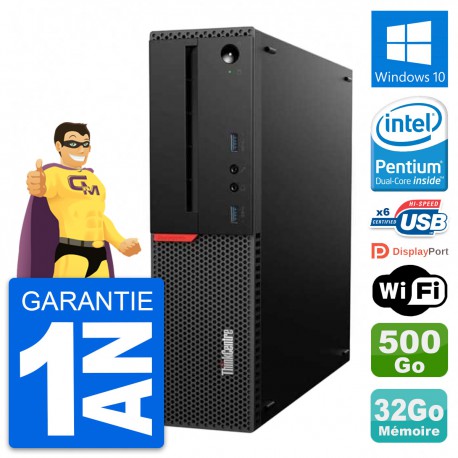 PC Lenovo ThinkCentre M700 SFF Intel G4400 RAM 32Go Disque 500Go Windows 10 Wifi