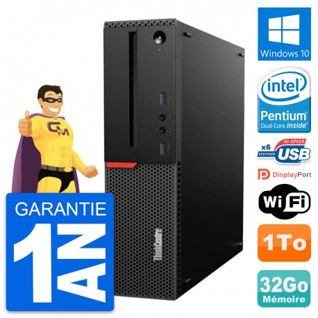 PC Lenovo ThinkCentre M700 SFF Intel G4400 RAM 32Go Disque 1To Windows 10 Wifi