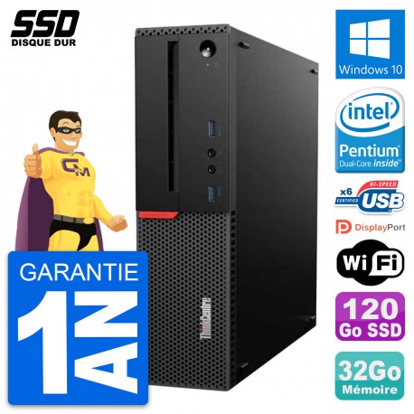 PC Lenovo ThinkCentre M700 SFF Intel G4400 RAM 32Go SSD 120Go Windows 10 Wifi