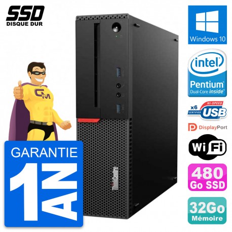 PC Lenovo ThinkCentre M700 SFF Intel G4400 RAM 32Go SSD 480Go Windows 10 Wifi