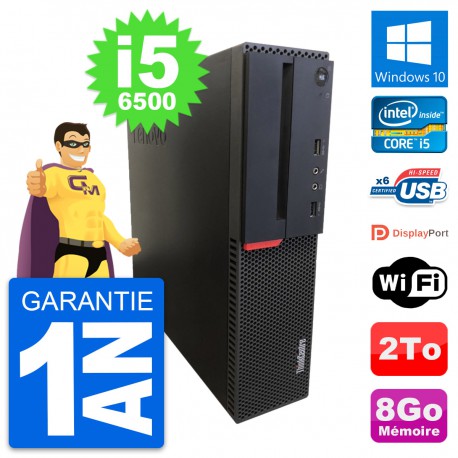 PC Lenovo ThinkCentre M700 SFF Intel i5-6500 RAM 8Go Disque 2To Windows 10 Wifi