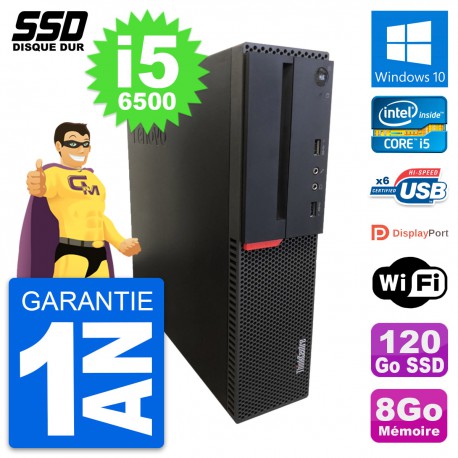 PC Lenovo ThinkCentre M700 SFF Intel i5-6500 RAM 8Go SSD 120Go Windows 10 Wifi