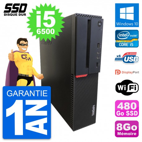 PC Lenovo ThinkCentre M700 SFF Intel i5-6500 RAM 8Go SSD 480Go Windows 10 Wifi