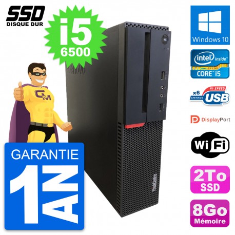 PC Lenovo ThinkCentre M700 SFF Intel i5-6500 RAM 8Go SSD 2To Windows 10 Wifi