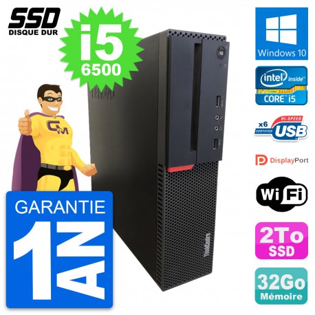 PC Lenovo ThinkCentre M700 SFF Intel i5-6500 RAM 32Go SSD 2To Windows 10 Wifi