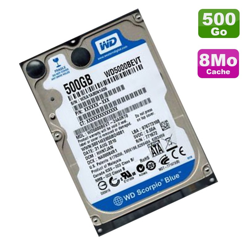 Lot de 6 LDisque Dur HDD interne SATA 500Go 2.5
