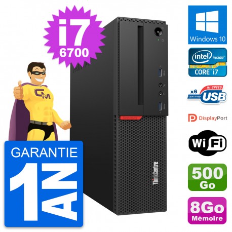 PC Lenovo ThinkCentre M700 SFF Core i7-6700 RAM 8Go Disque 500Go Windows 10 Wifi