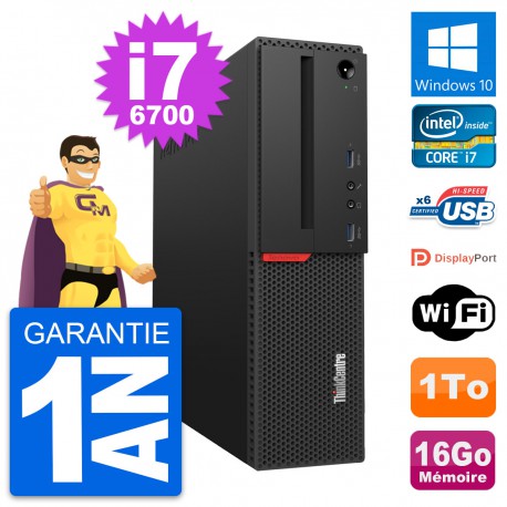 PC Lenovo ThinkCentre M700 SFF Intel i7-6700 RAM 16Go Disque 1To Windows 10 Wifi