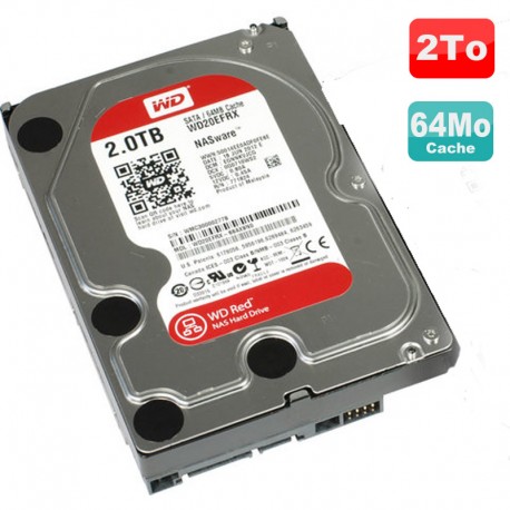 Disque Dur 2To Western Digital NASware 2.0 3.5" SATA WDRED WD20EFRX-68EUZ0 64MB