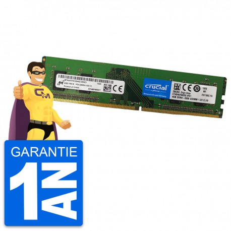 4Go RAM Micron MTA4ATF51264AZ-2G6E1 DDR4 DIMM PC4-21300U 2666MHz 1Rx8 1.2v CL19