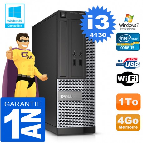 PC DELL 3020 SFF Core I3-4130 Ram 4Go Disque 1 To Graveur DVD Wifi W7