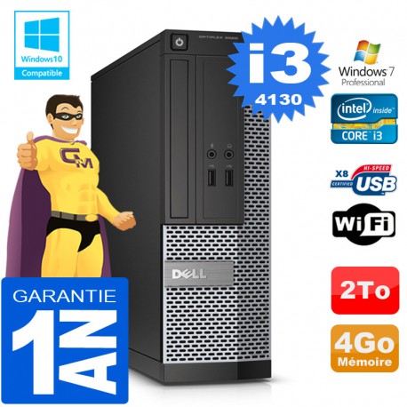 PC DELL 3020 SFF Core I3-4130 Ram 4Go Disque 2 To Graveur DVD Wifi W7