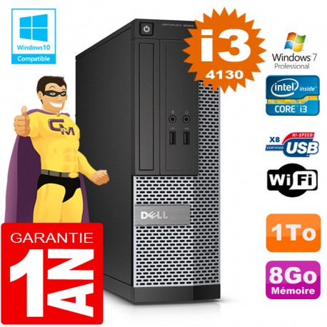 PC DELL 3020 SFF Core I3-4130 Ram 8Go Disque 1 To Graveur DVD Wifi W7