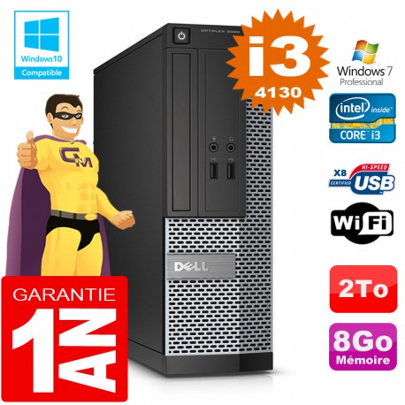 PC DELL 3020 SFF Core I3-4130 Ram 8Go Disque 2 To Graveur DVD Wifi W7