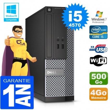 PC DELL 3020 SFF Core I5-4570 Ram 4Go Disque 500 Go Graveur DVD Wifi W7