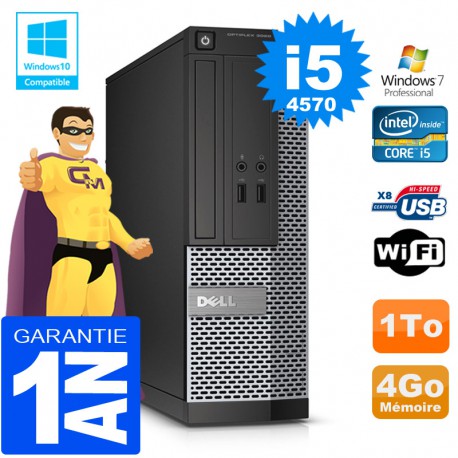 PC DELL 3020 SFF Core I5-4570 Ram 4Go Disque 1 To Graveur DVD Wifi W7