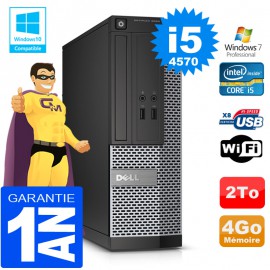 PC DELL 3020 SFF Core I5-4570 Ram 4Go Disque 2 To Graveur DVD Wifi W7