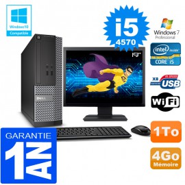 PC DELL 3020 SFF Core I5-4570 Ram 4Go Disque 1 To Wifi W7 Ecran 19"