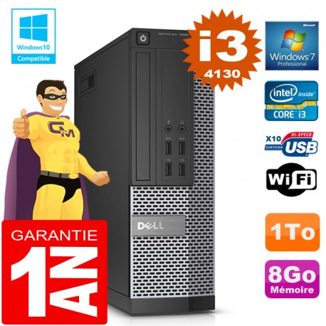 PC DELL 7020 SFF Core I3-4130 Ram 8Go Disque 1 To Graveur DVD Wifi W7