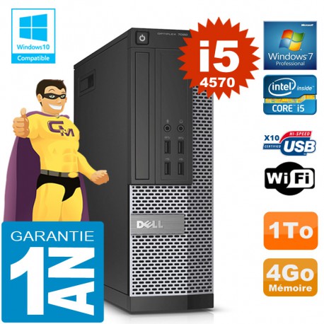 PC DELL 7020 SFF Core I5-4570 Ram 4Go Disque 1 To Graveur DVD Wifi W7