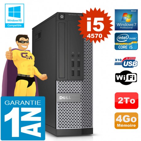 PC DELL 7020 SFF Core I5-4570 Ram 4Go Disque 2 To Graveur DVD Wifi W7