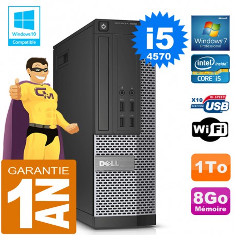 PC DELL 7020 SFF Core I5-4570 Ram 8Go Disque 1 To Graveur DVD Wifi W7