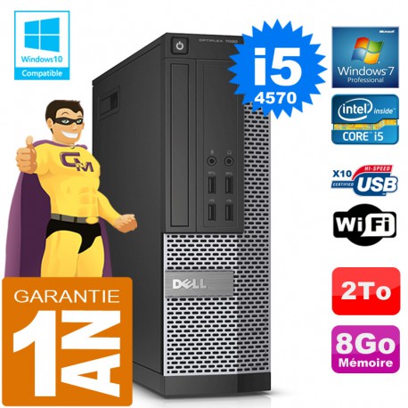 PC DELL 7020 SFF Core I5-4570 Ram 8Go Disque 2 To Graveur DVD Wifi W7