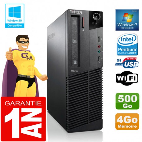 PC Lenovo M92p SFF Intel G630 Ram 4Go Disque 500 Go Graveur DVD Wifi W7