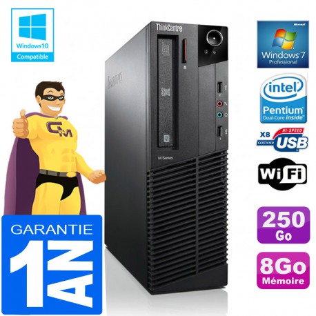 PC Lenovo M92p SFF Intel G630 Ram 8Go Disque 250 Go Graveur DVD Wifi W7