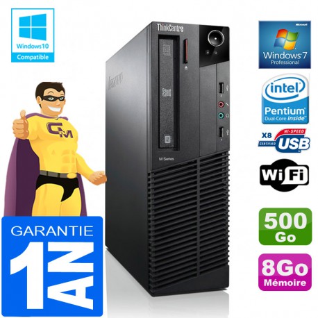 PC Lenovo M92p SFF Intel G630 Ram 8Go Disque 500 Go Graveur DVD Wifi W7