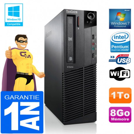 PC Lenovo M92p SFF Intel G630 Ram 8Go Disque 1 To Graveur DVD Wifi W7