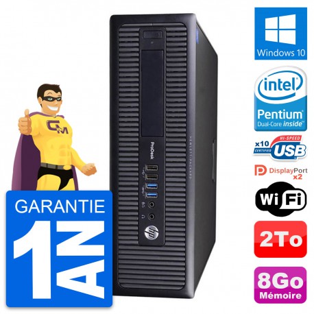 PC HP ProDesk 600 G1 SFF Intel G3220 RAM 8Go Disque Dur 2To Windows 10 Wifi