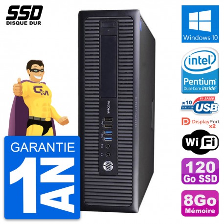 PC HP ProDesk 600 G1 SFF Intel Pentium G3220 RAM 8Go SSD 120Go Windows 10 Wifi