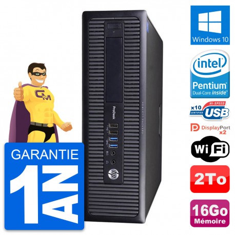 PC HP ProDesk 600 G1 SFF Intel G3220 RAM 16Go Disque Dur 2To Windows 10 Wifi