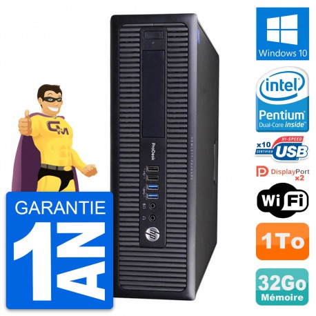 PC HP ProDesk 600 G1 SFF Intel G3220 RAM 32Go Disque Dur 1To Windows 10 Wifi