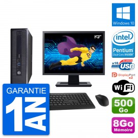 PC HP 600 G1 SFF Ecran 19" Intel G3220 RAM 8Go Disque 500Go Windows 10 Wifi