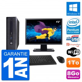 PC HP 600 G1 SFF Ecran 19" Intel G3220 RAM 8Go Disque 1To Windows 10 Wifi