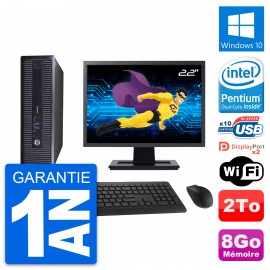 PC HP 600 G1 SFF Ecran 22" Intel G3220 RAM 8Go Disque 2To Windows 10 Wifi