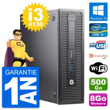 PC HP ProDesk 600 G1 SFF Intel Core i3-4130 RAM 8Go Disque 500Go Windows 10 Wifi