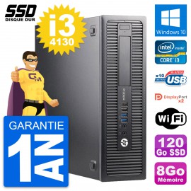 PC HP ProDesk 600 G1 SFF Intel Core i3-4130 RAM 8Go SSD 120Go Windows 10 Wifi