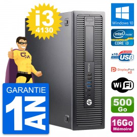 PC HP ProDesk 600 G1 SFF Intel i3-4130 RAM 16Go Disque 500Go Windows 10 Wifi