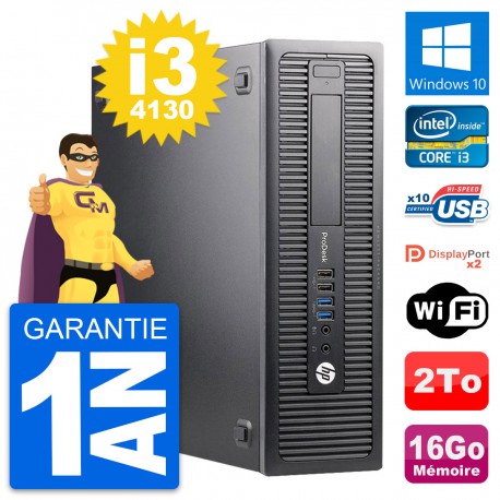 PC HP ProDesk 600 G1 SFF Intel i3-4130 RAM 16Go Disque Dur 2To Windows 10 Wifi