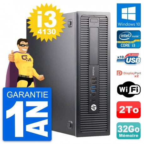 PC HP ProDesk 600 G1 SFF Intel i3-4130 RAM 32Go Disque Dur 2To Windows 10 Wifi